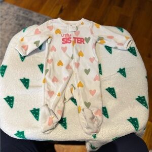 Child of Mine White and Green Tree Print Onesie